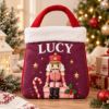 Picture of Personalized Christmas Reticule Bag, Custom Name Kids Holiday Gift Bag, Cute Animal Christmas Treat Bag, Christmas Eve Candy Bag for Kids
