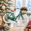 Picture of Personalized Bicycle Christmas Ornament, Custom Name Bike Ornament, Cyclist Gift, Vintage Bike Lover Gift, 2D Flat Christmas Holiday Decor