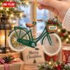 Picture of Personalized Bicycle Christmas Ornament, Custom Name Bike Ornament, Cyclist Gift, Vintage Bike Lover Gift, 2D Flat Christmas Holiday Decor