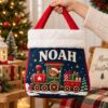 Picture of Personalized Christmas Train Reticule Bag, Custom Name Kids Christmas Gift Bag, Cute Teddy Bear Train Treat Bag, Holiday Candy Bag Christmas