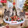 Picture of Personalized Silver Tabby Cat Christmas Ornament, Custom Name Cat Ornament, Cat Mom Gift, Tabby Cat Lover Gift, 2D Flat Christmas Keepsake