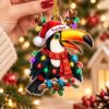 Picture of Personalized Toucan Christmas Ornament, Custom Name Tropical Bird Ornament, Toucan Lover Gift, 2D Flat Xmas Decor, Bird Holiday Keepsake