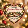 Picture of Personalized First Christmas Married Ornament, Newlywed Couple Christmas Gift, Custom Names Wedding Ornament, Our First Christmas 2026
