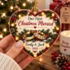 Picture of Personalized First Christmas Married Ornament, Newlywed Couple Christmas Gift, Custom Names Wedding Ornament, Our First Christmas 2026