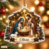 Picture of Personalized Nativity Christmas Ornament, Custom Name Holy Family Ornament, Christian Christmas Gift, Religious Christmas Holiday Keepsake