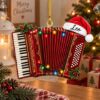 Picture of Personalized Accordion Christmas Ornament, Custom Name Accordion Player Gift, Musician Christmas Ornament, 2D Flat Xmas Holiday Keepsake