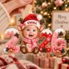 Picture of Personalized Baby Photo Christmas Ornament 2026, Custom Name Reindeer Ornament, Baby First Christmas Gift, Newborn Photo Holiday Keepsake