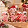 Picture of Personalized Baby Photo Christmas Ornament 2026, Custom Name Reindeer Ornament, Baby First Christmas Gift, Newborn Photo Holiday Keepsake