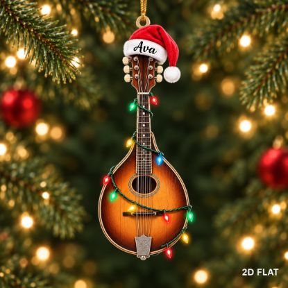 Picture of Personalized Mandolin Christmas Ornament, Custom Name Musician Ornament, 2D Flat Music Gift, Mandolin Player Christmas Holiday Keepsake 2026