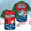 Picture of Personalized Christmas Cruise Baseball Jersey, Custom Name Holiday Cruise Shirt, Tropical Christmas Vacation Jersey, Family Cruise Gift