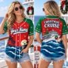 Picture of Personalized Christmas Cruise Baseball Jersey, Custom Name Holiday Cruise Shirt, Tropical Christmas Vacation Jersey, Family Cruise Gift