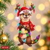 Picture of Personalized Otter Christmas Ornament, Custom Name Otter Ornament, 2D Flat Woodland Animal Xmas Decor, Otter Lover Gift, Holiday Keepsake