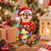 Picture of Personalized Otter Christmas Ornament, Custom Name Otter Ornament, 2D Flat Woodland Animal Xmas Decor, Otter Lover Gift, Holiday Keepsake