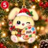 Picture of Personalized Bunny Christmas Ornament, Custom Name Rabbit Ornament, Kids Xmas Gift, Gamer Ballerina Artist Music Lover 2D Flat Decor 2026
