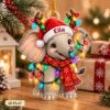 Picture of Personalized Elephant Christmas Ornament, Custom Name Elephant Ornament, 2D Flat Animal Xmas Decor, Elephant Kids Holiday Keepsake Gift 2026