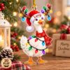 Picture of Personalized Goose Christmas Ornament, Custom Name Goose Ornament, 2D Flat Farm Animal Xmas Decor, Goose Lover Gift, Xmas Holiday Keepsake