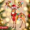 Picture of Personalized Deer Christmas Ornament, Custom Name Deer Ornament, 2D Flat Woodland Animal Xmas Decor, Deer Lover Gift, Holiday Keepsake Gift