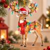 Picture of Personalized Deer Christmas Ornament, Custom Name Deer Ornament, 2D Flat Woodland Animal Xmas Decor, Deer Lover Gift, Holiday Keepsake Gift