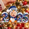 Picture of Personalized Baby Photo Christmas Ornament 2026, Custom Name Penguin Ornament, Baby First Christmas Gift, 2D Flat Christmas Holiday Keepsake