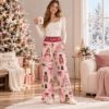 Picture of Personalized Pink Nutcracker Christmas Wide Leg Pants, Custom Name Princess Holiday Pants, Women’s Pink Xmas Pants, Gift for Her Christmas