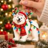 Picture of Personalized Polar Bear Christmas Ornament, Custom Name Arctic Bear Ornament, 2D Flat Winter Animal Gift, Polar Bear Lover Keepsake Gift