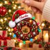 Picture of Personalized Donut Christmas Ornament, Custom Name Donut Ornament, Sweet Tooth Foodie Gift, 2D Flat Holiday Keepsake, Cute Xmas Decor 2026