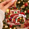 Picture of Personalized Cozy Bedroom Christmas Ornament, Custom Name Bed Ornament, Christmas Home Decor, 2D Flat Holiday Keepsake, Xmas Gift for Her
