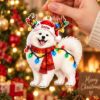 Picture of Personalized Samoyed Christmas Ornament, Custom Name Dog Ornament, Samoyed Lover Gift, 2D Flat Pet Holiday Keepsake, Xmas Ornament Decor