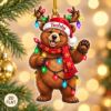 Picture of Personalized Bear Christmas Ornament, Custom Name Teddy Bear Ornament, Bear Lover Gift, Woodland Animal Decor, 2D Flat Holiday Keepsake 2026