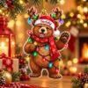 Picture of Personalized Bear Christmas Ornament, Custom Name Teddy Bear Ornament, Bear Lover Gift, Woodland Animal Decor, 2D Flat Holiday Keepsake 2026