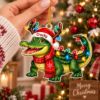 Picture of Personalized Alligator Christmas Ornament, Custom Name Crocodile Ornament, Reptile Lover Gift, 2D Flat Holiday Keepsake, Xmas Decor Gift