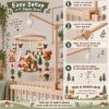 Picture of Woodland Baby Mobile, Felt Forest Crib Mobile with Fox Deer Bunny Animals, Handmade Nursery Decor, Baby Room Hanging, Baby Shower Gift
