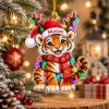 Picture of Personalized Tiger Christmas Ornament, Custom Name Tiger Cub Ornament, Tiger Lover Gift, Kids Christmas Decor, 2D Flat Holiday Keepsake 2026