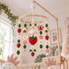 Picture of Strawberry Garden Baby Mobile, Felt Crib Mobile with Bunny Flowers, Whimsical Nursery Decor, Handmade Baby Room Hanging, Shower Gift