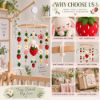 Picture of Strawberry Garden Baby Mobile, Felt Crib Mobile with Bunny Flowers, Whimsical Nursery Decor, Handmade Baby Room Hanging, Shower Gift