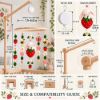 Picture of Strawberry Garden Baby Mobile, Felt Crib Mobile with Bunny Flowers, Whimsical Nursery Decor, Handmade Baby Room Hanging, Shower Gift