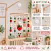 Picture of Strawberry Garden Baby Mobile, Felt Crib Mobile with Bunny Flowers, Whimsical Nursery Decor, Handmade Baby Room Hanging, Shower Gift