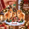 Picture of Personalized Pomeranian Ornament, Custom Dog Name Christmas Ornament, Pomeranian Lover Gift, Pet Family Keepsake, 2D Flat Christmas Decor