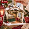 Picture of Personalized Coffee Shop Ornament, Custom Name Christmas Ornament, Coffee Lover Gift, Barista Gift, Cozy Cafe 2D Flat Holiday Xmas Decor