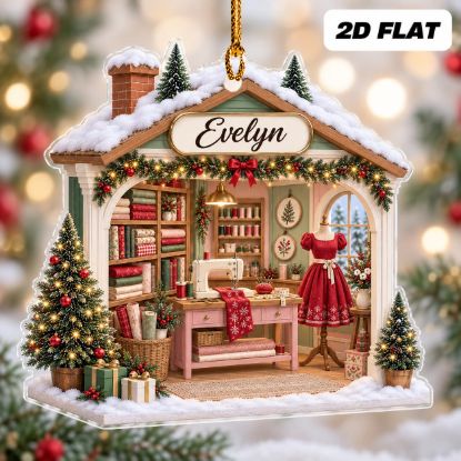Picture of Personalized Sewing Ornament, Custom Seamstress Christmas Ornament, Sewing Room Gift, Quilter Gift, Custom Name 2D Flat Holiday Decor 2026