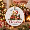 Picture of Personalized Baby First Christmas Ornament, Custom Name Teddy Bear Train Ornament, Newborn Christmas Keepsake, Baby Gift, 2D Flat Decor 2026