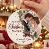 Picture of Personalized First Christmas Married Ornament 2026, Custom Photo Wedding Ornament, Newlywed Couple Christmas Gift, Husband Wife Keepsake