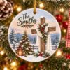 Picture of Personalized Family Christ Jesus Christmas Ornament, Christian Cross Christmas Decor, Religious Christmas Family Keepsake Gift Ornament