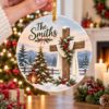 Picture of Personalized Family Christ Jesus Christmas Ornament, Christian Cross Christmas Decor, Religious Christmas Family Keepsake Gift Ornament