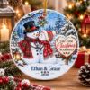 Picture of Personalized First Christmas Married Ornament, Snowman Couple Ornament, Newlywed Christmas Gift, Custom Names Wedding Keepsake Gift 2026