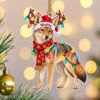 Picture of Personalized Coyote Christmas Ornament, Custom Name Coyote Ornament, Wildlife Lover Gift, Woodland Animal Holiday Keepsake, 2D Flat Ornament
