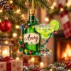 Picture of Personalized Margarita Christmas Ornament, Custom Name Tequila Lover Gift, Cocktail Ornament, Holiday Bar Decor, 2D Flat Ornament Keepsake