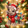 Picture of Personalized Rhino Christmas Ornament, Custom Name Rhinoceros Ornament, Rhino Lover Gift, Wildlife Christmas Keepsake, 2D Flat Decor 2026