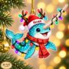 Picture of Personalized Narwhal Christmas Ornament, Custom Name Narwhal Gift, Ocean Animal Ornament, Kids Christmas Keepsake, 2D Flat Christmas Decor