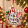 Picture of Personalized Champagne Christmas Ornament, Custom Name Wine Lover Gift, Champagne Bucket Ornament, Sparkling Wine Holiday Keepsake 2D Flat